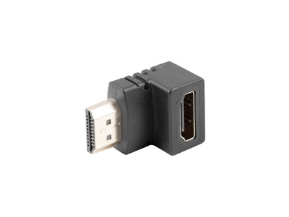 Picture of Adapter HDMI(M) - HDMI(F) Kątowy 90 stopni dół Czarny 
