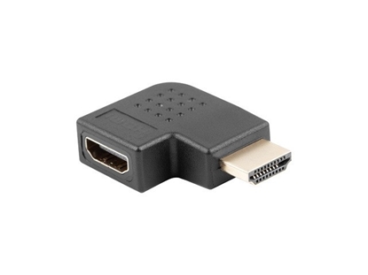 Изображение Adapter HDMI(M) - HDMI(F) Kątowy 90 stopni prawo Czarny 