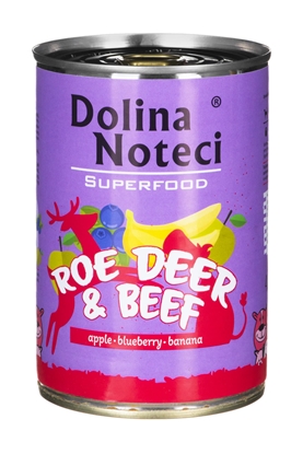 Attēls no Dolina Noteci Superfood with roe deer and beef - wet dog food - 400g