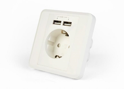 Picture of Gembird AC Wall Socket with 2 port USB Charger