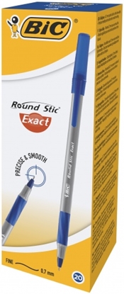 Picture of BIC Ballpoint pens ROUND STIC EXACT 0.8 mm blue, Box 20 pcs. 340879
