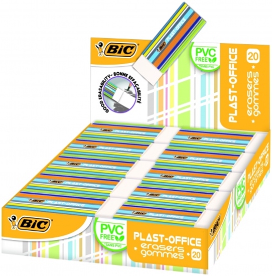 Picture of BIC Eraser PLASTOFFICE, Box 20 pcs. 388529