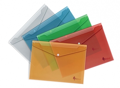 Picture of Envelope with print Forpus, A4, plastic, blue (FO21611)