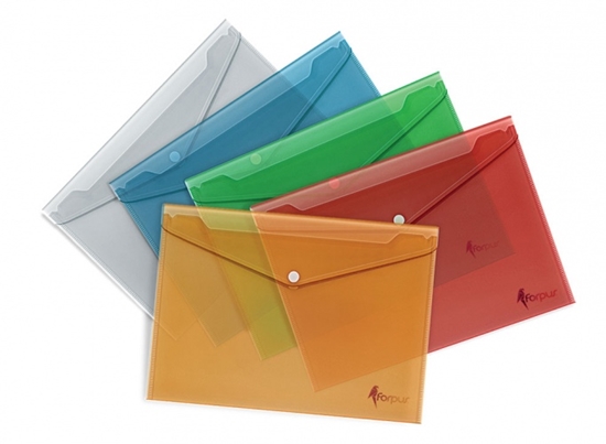 Изображение Envelope with print Forpus, A4, plastic, blue transparent