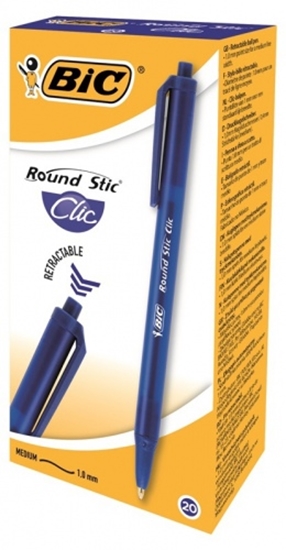 Picture of BIC Ball pen Round Stic Clic, 1.0 mm Blue, Boxh 20 pcs. 379640