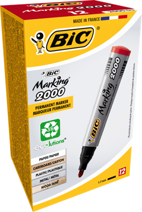 Picture of BIC permanent MARKER ECO 2000 2-5 mm, red, Pouch 12 pcs 000033
