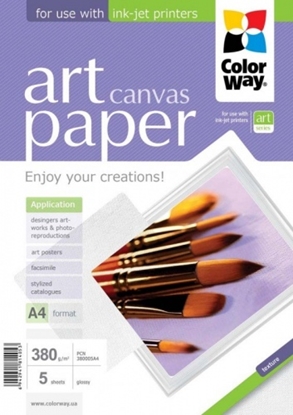 Pilt Design Paper ColorWay canvas, A4, 380g, Glossy (5) 0710-615