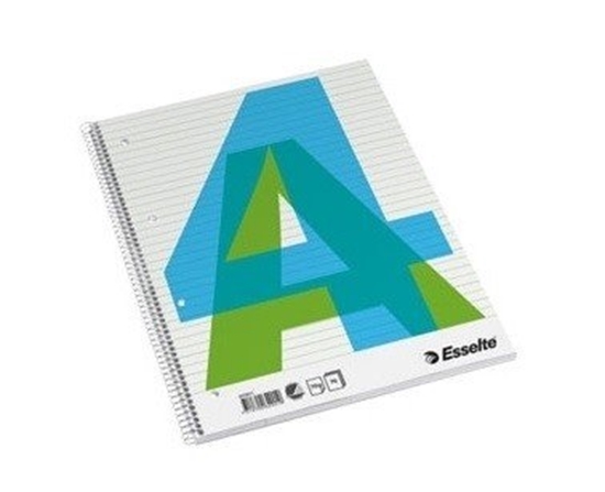 Picture of Exercise book with spiral Esselte, A4/70, lined, soft cover 0722-102
