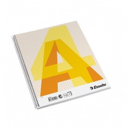 Picture of Exercise book with spiral Esselte, A4/70, Squared, soft cover 0722-101