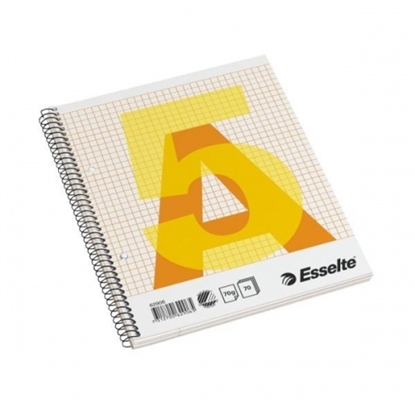 Attēls no Exercise book with spiral Esselte, A5/70, Squared, soft cover 0722-103