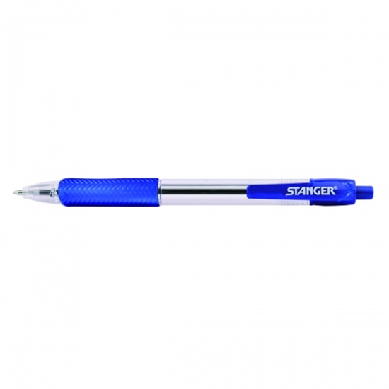 Picture of STANGER Ball Point Pens 1.0 Softgrip retractable, blue, Box 10 pcs. 18000300038