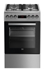 Изображение Beko FSE52320DXD cooker Freestanding cooker Gas Black, Stainless steel A