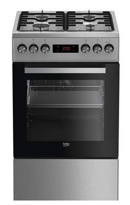 Изображение Beko FSE52320DXD cooker Freestanding cooker Gas Black, Stainless steel A