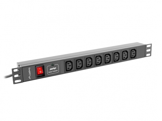 Picture of Lanberg PDU Steckdosenleiste 19" 1U 8x IEC C13 C20 2m schw.