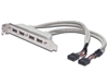 Picture of Kabel na śledziu USB 2.0 HighSpeed Typ 2xIDC (5pin)/4xUSB A M/Ż szary 0,25m