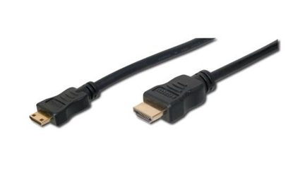 Изображение Kabel połączeniowy HDMI HighSpeed 1080p 60Hz FHD Typ HDMI A/HDMI C M/M 2m Czarny 