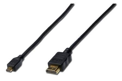 Изображение Kabel połączeniowy HDMI HighSpeed z Ethernetem 4K 60Hz UHD Typ HDMI A/HDMI D M/M 2m Czarny 