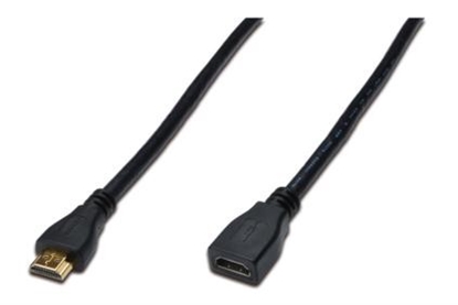 Attēls no Kabel przedłużający HDMI HighSpeed z Ethernetem 1080p 60Hz FHD Typ HDMI A/HDMI A M/Ż 5m Czarny 