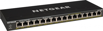 Изображение Netgear GS316P Unmanaged Gigabit Ethernet (10/100/1000) Power over Ethernet (PoE) Black