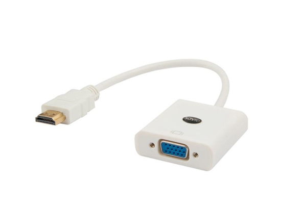 Изображение Savio CL-27B video cable adapter 0.1 m HDMI Type A (Standard) VGA (D-Sub) White