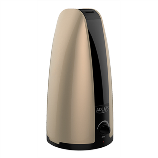 Изображение Humidifier Adler | AD 7954 | Ultrasonic | 18  W | Water tank capacity 1 L | Suitable for rooms up to 25 m² | Humidification capacity 100 ml/hr | Gold