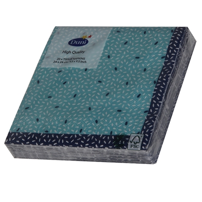 Attēls no Salvetes 24cm 3-k Rice zilas 20gab.