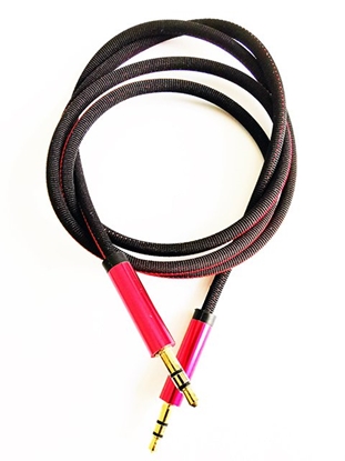 Изображение Mocco Textile Premium AUX Cable 3.5 mm -> 3.5 mm 1M red