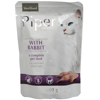 Attēls no Konservi kaķiem Piper Sterilizētiem trusis 100g