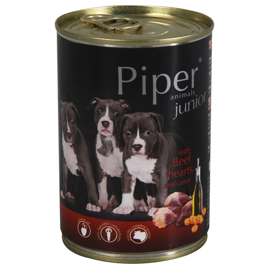 Picture of Konservi suņiem Piper Junior liellopa sirds,burkāni 400g