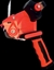 Attēls no Līmlentes atritinātājs -  dispensers , līmlentām ar platumu  50mm sarkans rokturis