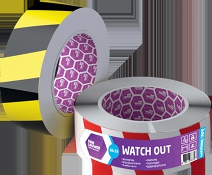 Picture of Marķēšanas norobežojošā brīdinājuma Līmlente grīdai 50 mm x 33 metri , Sarkana / Balta