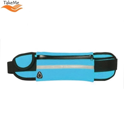 Изображение TakeMe Ultimate Universālā jostas soma Skriešanai ar kabatu pudelei un 3 atsevišķām kabatām Zila