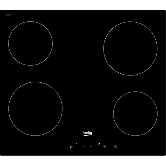 Picture of Beko HIC 64400 E hob Black Built-in 60 cm Ceramic 4 zone(s)