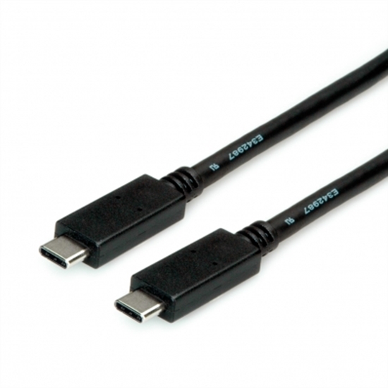 Picture of ROLINE USB 3.2 Gen 2 Cable, PD (Power Delivery) 20V5A, with Emark, C-C, M/M, bla