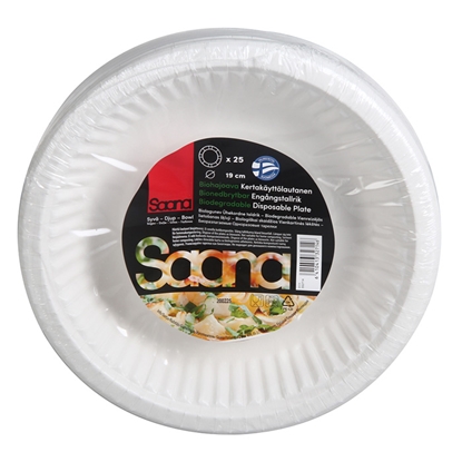 Picture of Papīra šķīvji Saana BIO 19cm 25gab.