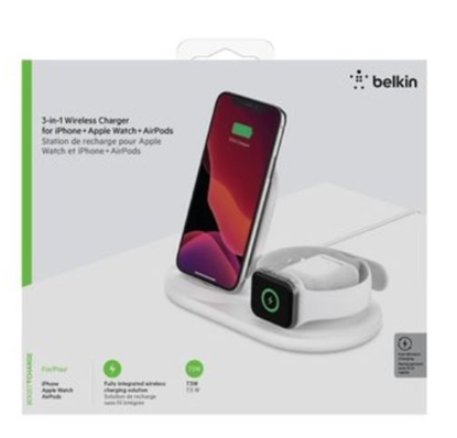 Attēls no Belkin 3-in-1 wirel. Charger for Apple Watch/iPhone, white