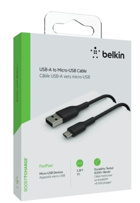 Attēls no Belkin Micro-USB/USB-A 1m PVC black CAB005bt1MBK