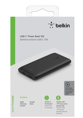Pilt Belkin Power Bank 18W 10.000mAh Power Delivery, black BPB001btBK
