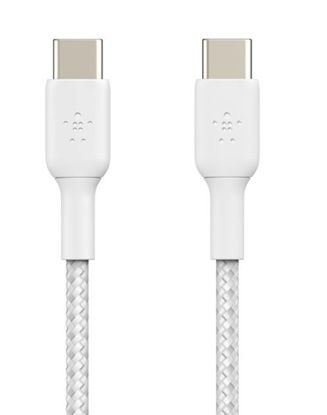 Attēls no Belkin USB-C/USB-C Cable 1m coated, white CAB004bt1MWH