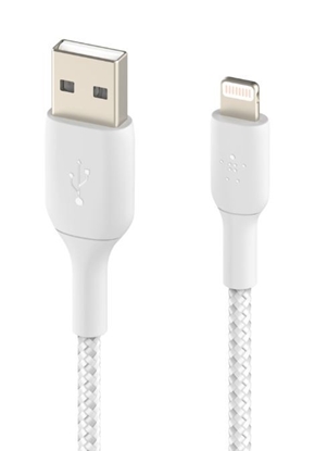 Attēls no Belkin Lightning to USB-A Cable 2m, braided, mfi cert, white