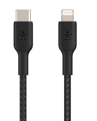 Attēls no Belkin Lightning/USB-C Cable 1m braided, mfi cert., black