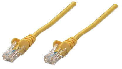 Изображение Intellinet Network Patch Cable, Cat5e, 0.5m, Yellow, CCA, U/UTP, PVC, RJ45, Gold Plated Contacts, Snagless, Booted, Polybag