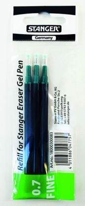Изображение STANGER Refill Eraser Gel Pen 0.7 mm, green, Set 3 pcs. 18000300083