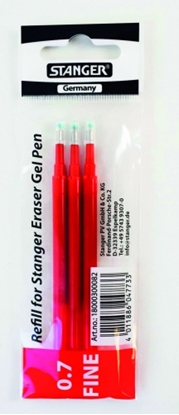 Изображение STANGER Refill Eraser Gel Pen 0.7 mm, red, Set 3 pcs. 18000300082