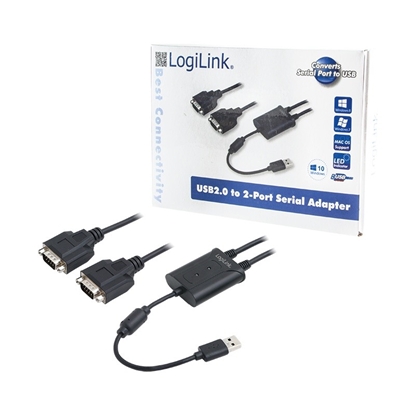 Изображение Logilink Adapter USB 2.0 -> 2x Seriell schwarz