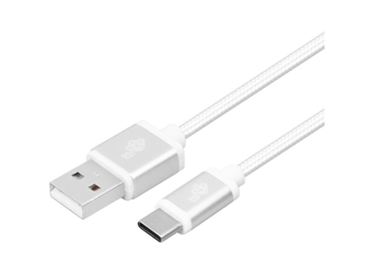 Attēls no Kabel USB-USB C 2m srebrny sznurek