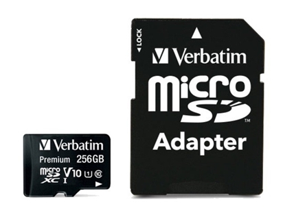Изображение Verbatim microSDXC         256GB Class 10 UHS-I incl Adapt. 44087