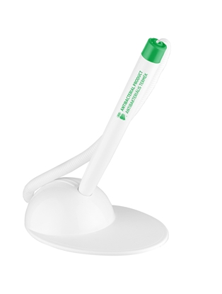 Attēls no Lodišu pildspalva ICO T-PEN antibakteriāla, ar apdruku un statīvu, 0.8 mm, balta vai zaļa