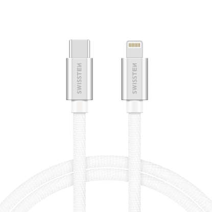 Attēls no Swissten Textile Universal Quick Charge 3.1 USB-C to Lightning Data and Charging Cable 1.2m