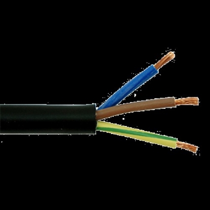 Attēls no CYKY 3x1.5 elektrības kabelis ar vara monolītu dzīslu. Paredzēts lietošanai ārtelpās.